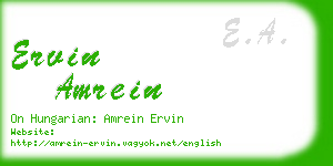 ervin amrein business card